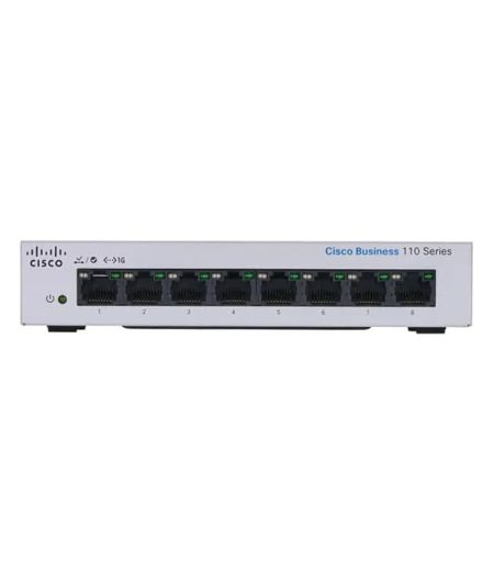 Cisco CBS110 Unmanaged Switch 8-port GE, Partial PoE, Desktop, Ext PS CBS110-8PP-D-EU