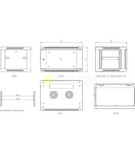ProRack 4U 600*450 Wall Mount Cabinet - Image 2