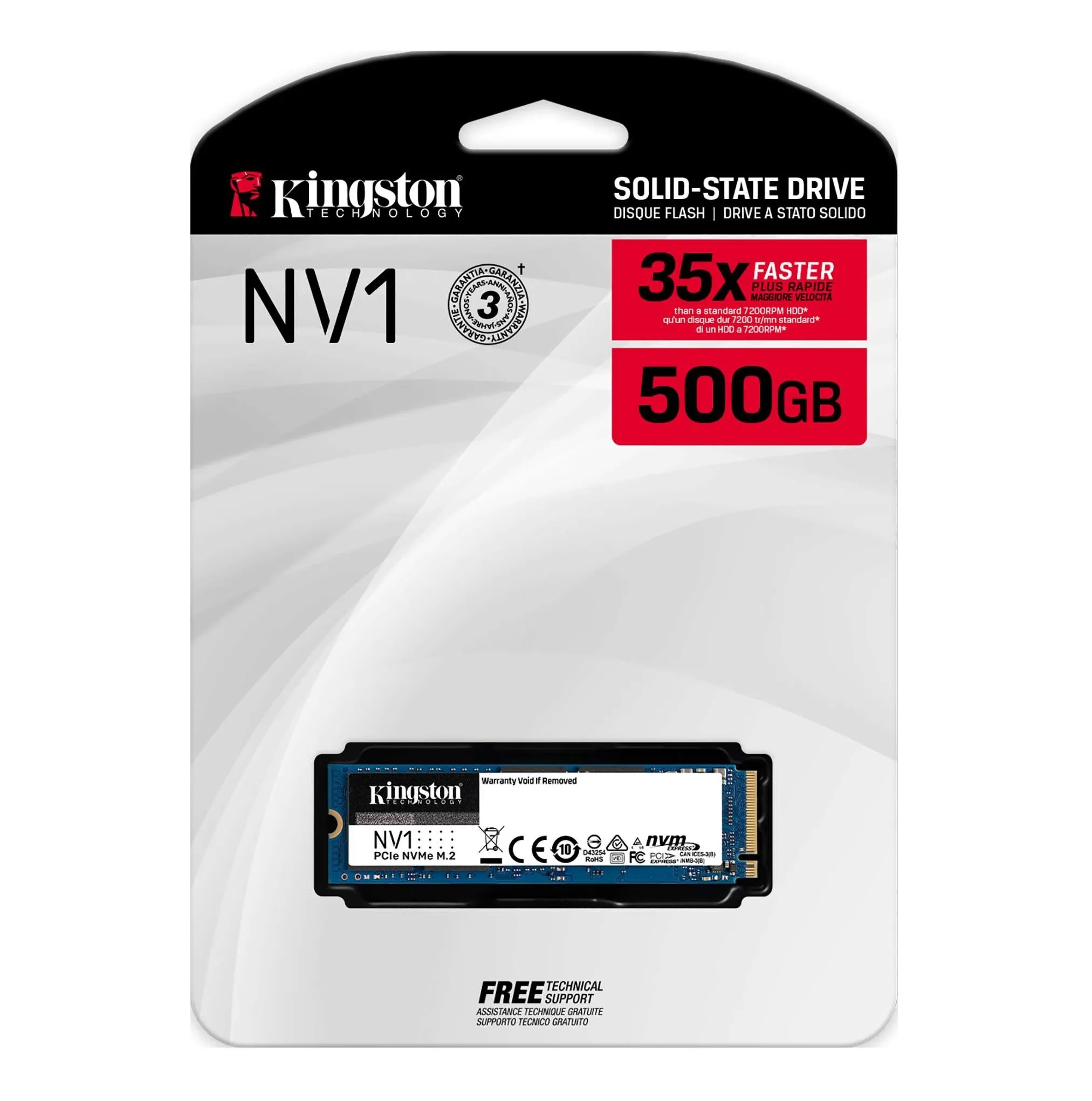 Kingston NV1 500G M.2 NVMe PCIe Internal SSD Up to 2100 MB s SNVS 500G - Image 3